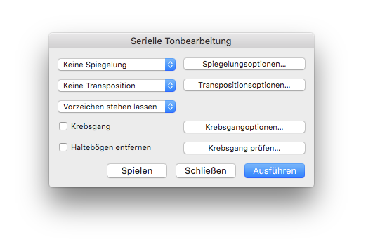 Dialogbox Serielle Tonbearbeitung